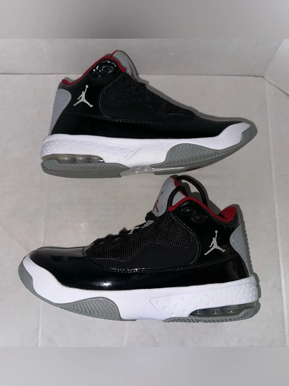 Nike Air Jordan Max Aura 2 Black Cement GS Red  Kid's Youth Size 5Y CN8094-006
